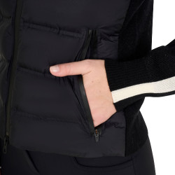 Giacca da donna Equestro in nylon e maglia con cerniera Nero Giacca da donna Equestro in nylon e maglia con cerniera Nero