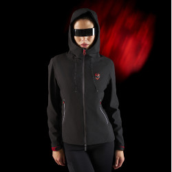 Giacca impermeabile da donna Equestro Ridertechnology con zip Nero Giacca impermeabile da donna Equestro Ridertechnology con zip Nero