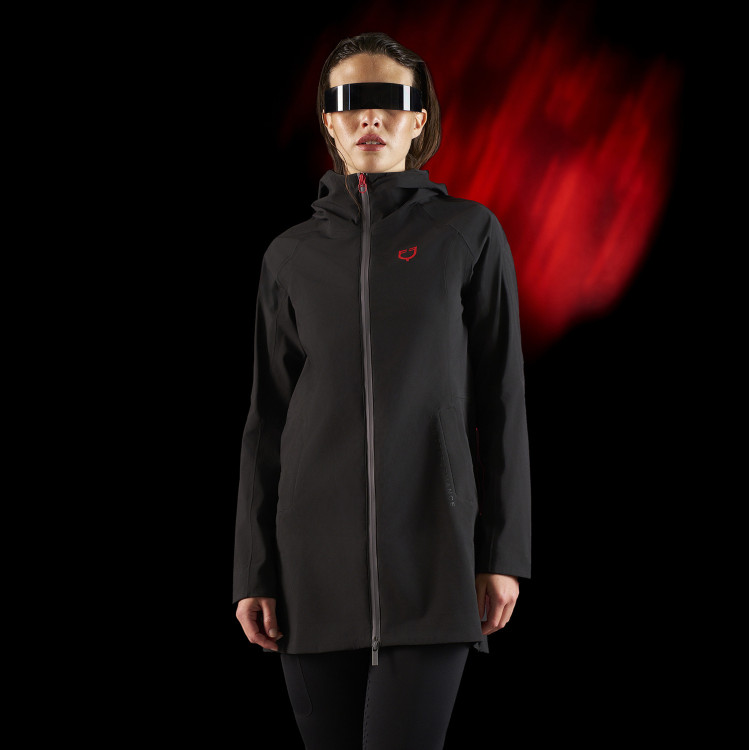 Giacca lunga impermeabile da donna Equestro Ridertechnology