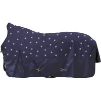 Coperta highneck HKM Cleveland Stars600D foderata in pile Grigio