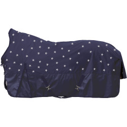 Coperta highneck HKM Cleveland Stars600D foderata in pile Blu scuro Coperta highneck HKM Cleveland Stars600D foderata in pile Blu scuro