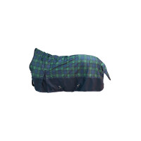 Coperta highneck HKM Pittsburgh check 600D 300g Marino / verde / a quadri Blu marino