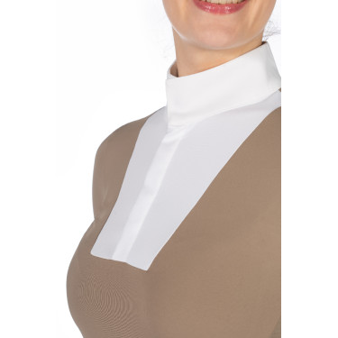 Polo da concorso Virginia a maniche lunghe da donna HKM Talpa Marrone