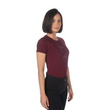 T-shirt Livigno Horse Head femme HKM Bordeaux