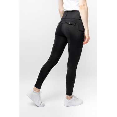 Leggings termici ibridi Horze Anya full grip Caviale nero