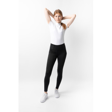 Leggings termici ibridi Horze Anya full grip Caviale nero