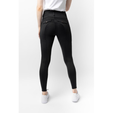 Leggings termici ibridi Horze Anya full grip Caviale nero