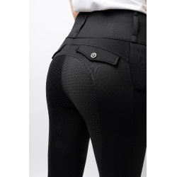 Leggings termici ibridi Horze Anya full grip Caviale nero