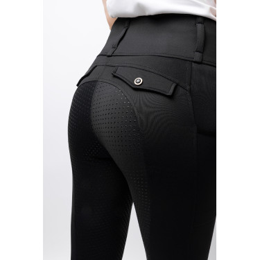 Leggings termici ibridi Horze Anya full grip Caviale nero