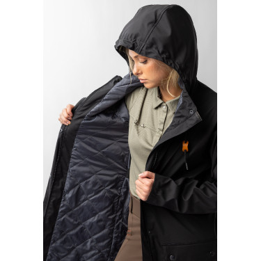 Impermeabile Elise con fodera trapuntata Horze Caviale nero