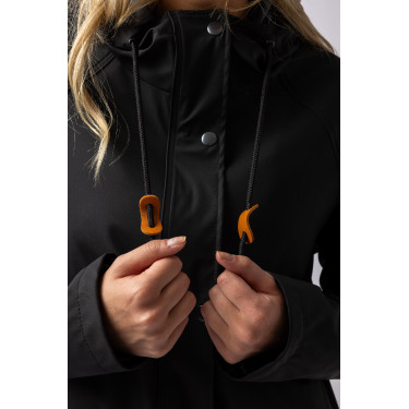 Impermeabile Elise con fodera trapuntata Horze Caviale nero