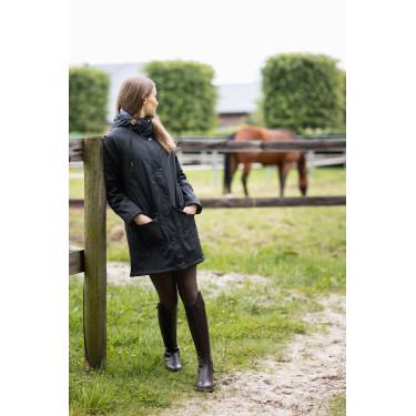 Impermeabile Elise con fodera trapuntata Horze Caviale nero