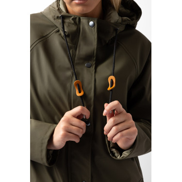 Impermeabile Elise con fodera trapuntata Horze Verde oliva