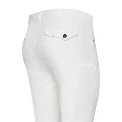 Pantaloni da equitazione Euro-Star Camillo FullGrip da uomo Bianco