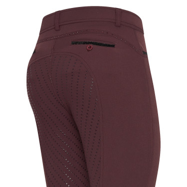Pantaloni da equitazione Easy Rider Carice FullGrip Bacca scura Rosso