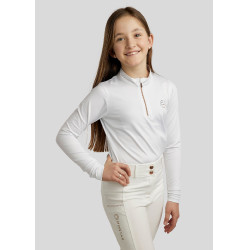 Polo Montar MoEverline junior rosa oro maniche lunghe Bianco