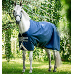 Coperta Horseware Amigo Bravo 12 50g Turnout Marina / grigio titanio / argento