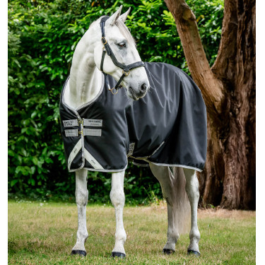 Coperta Horseware Amigo Bravo 12 50g Turnout Nero / grigio titanio / argento