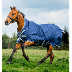 Coperta Horseware Rhino Wug 100g Marina / grigio titanio / blu classico