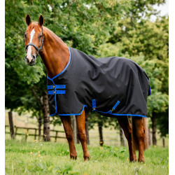 Coperta Amigo Ripstop Horseware 900D Turnout foderata in pile 50g Nero / blu classico
