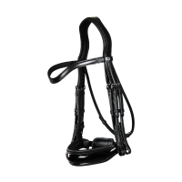 Briglia Dy'on collezione dressage cuoio piatto Capezzina Large Verniciata Nero