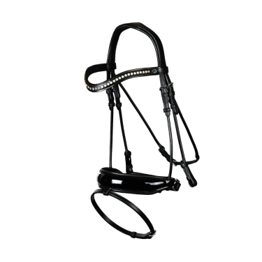 Briglia Dy'on collezione dressage cuoio tondo Capezzina Combinata Larga Lucida Briglia Dy'on collezione dressage cuoio tondo Capezzina Combinata Larga Lucida
