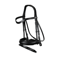 Briglia Dy'on collezione dressage cuoio piatto Capezzina Combinata Media con Chiusura Pull-Back Nero Briglia Dy'on collezione dressage cuoio piatto Capezzina Combinata Media con Chiusura Pull-Back Nero