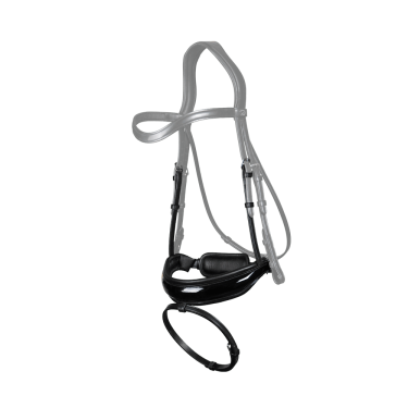 Capezzina Dy'on dressage in cuoio piatto Combinata Large Chiusura Pull Back Verniciata Capezzina Dy'on dressage in cuoio piatto Combinata Large Chiusura Pull Back Verniciata