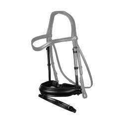 Museruola Dy'on collezione dressage cuoio piatto Combinata Media Con Chiusura Pull Back Opaca