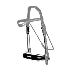 Capezzina Dy'on collezione dressage in cuoio tondo Large Verniciata con Fodera Bianca