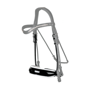 Capezzina Dy'on collezione dressage in cuoio tondo Large Verniciata con Fodera Bianca Capezzina Dy'on collezione dressage in cuoio tondo Large Verniciata con Fodera Bianca