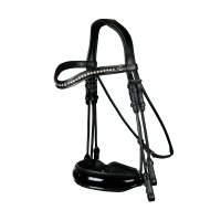 Briglia Dy'on Museruola Large Vernie collezione dressage cuoio tondo Nero Briglia Dy'on Museruola Large Vernie collezione dressage cuoio tondo Nero