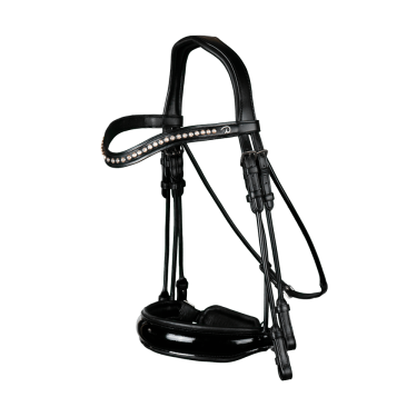 Briglia Dy'on Museruola Large Vernie collezione dressage cuoio tondo Briglia Dy'on Museruola Large Vernie collezione dressage cuoio tondo