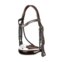 Briglia Working di Dy'on Capezzina Larga Lucida Fodera Bianca Nero Briglia Working di Dy'on Capezzina Larga Lucida Fodera Bianca Nero