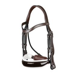 Briglia Working di Dy'on Capezzina Larga Lucida Fodera Bianca Marrone