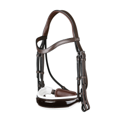 Briglia Working di Dy'on Capezzina Larga Lucida Fodera Bianca Marrone Briglia Working di Dy'on Capezzina Larga Lucida Fodera Bianca Marrone