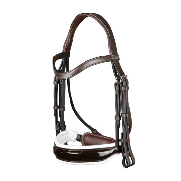 Briglia Working di Dy'on Capezzina Larga Lucida Fodera Bianca Marrone