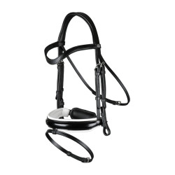 Briglia Working by Dy'on Capezzina Combinata Larga Lucida Fodera Bianca Nero