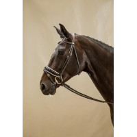 Briglia Working by Dy'on Capezzina Combinata Larga Lucida Fodera Bianca Nero