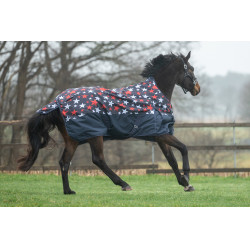 Coperta highneck HKM Norwich 600D foderata in pile Blu con motivo a stelle Motivi Coperta highneck HKM Norwich 600D foderata in pile Blu con motivo a stelle Motivi