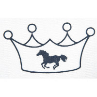 Toppa termoadesiva corona e cavallo HKM Blu navy ps film
