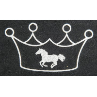 Toppa termoadesiva corona e cavallo HKM Argento flex moda glitter Toppa termoadesiva corona e cavallo HKM Argento flex moda glitter