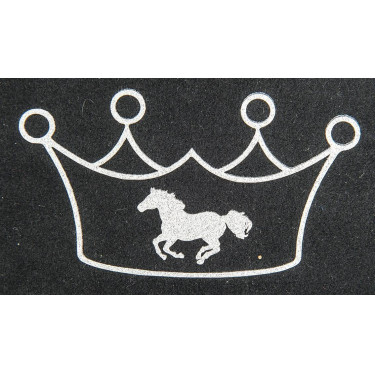 Toppa termoadesiva corona e cavallo HKM Argento flex moda glitter Toppa termoadesiva corona e cavallo HKM Argento flex moda glitter