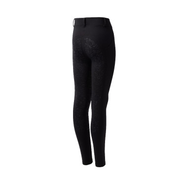 Leggings termici da bambino Horze Dea con grip completo Caviale nero Leggings termici da bambino Horze Dea con grip completo Caviale nero