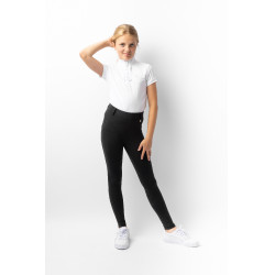 Leggings termici da bambino Horze Dea con grip completo Caviale nero Leggings termici da bambino Horze Dea con grip completo Caviale nero