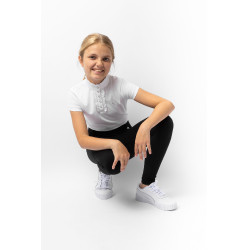 Leggings termici da bambino Horze Dea con grip completo Caviale nero Leggings termici da bambino Horze Dea con grip completo Caviale nero