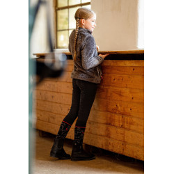 Leggings termici da bambino Horze Dea con grip completo Caviale nero Leggings termici da bambino Horze Dea con grip completo Caviale nero