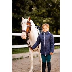 Giacca da equitazione imbottita per bambini Horze Astrid Blu polare Blu marino