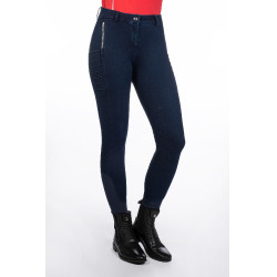 Pantaloni da donna Aruba Denim con fondo 1/1 in silicone HKM Blu scuro Pantaloni da donna Aruba Denim con fondo 1/1 in silicone HKM Blu scuro