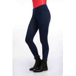 Pantaloni da donna Aruba Denim con fondo 1/1 in silicone HKM Blu scuro Pantaloni da donna Aruba Denim con fondo 1/1 in silicone HKM Blu scuro